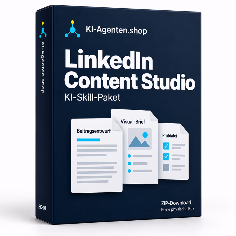 LinkedIn Content Studio: Digitales ZIP-Paket für Ihre eigene KI-Umgebung. Originalcover · keine physische Verpackung.